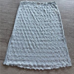 Chic Textured Women's Skirt in sky blue lightweight with slits up the sides